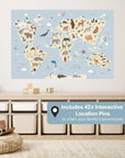 Interactive World Map - Blue - Decals - Maps