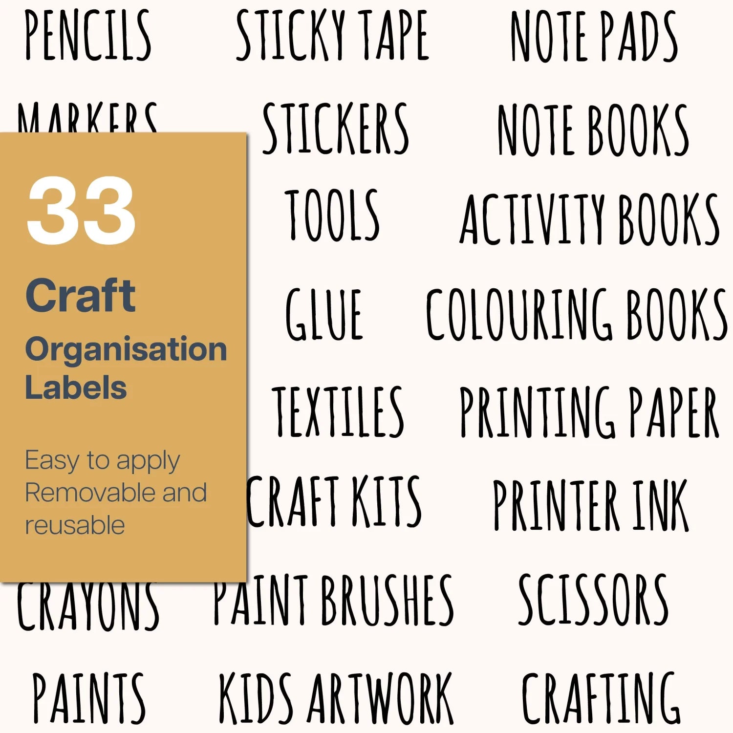 Craft Labels - Clear - Organisation Labels