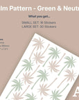 Green & Neutral Palm Wall Decals - Pattern - Decals