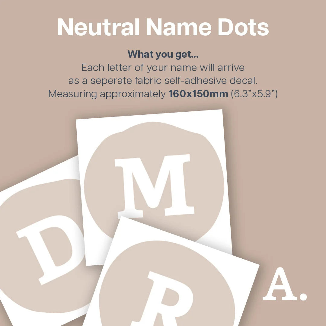 Neutral Personalised Name Dot Decals - Decals - Name Dots