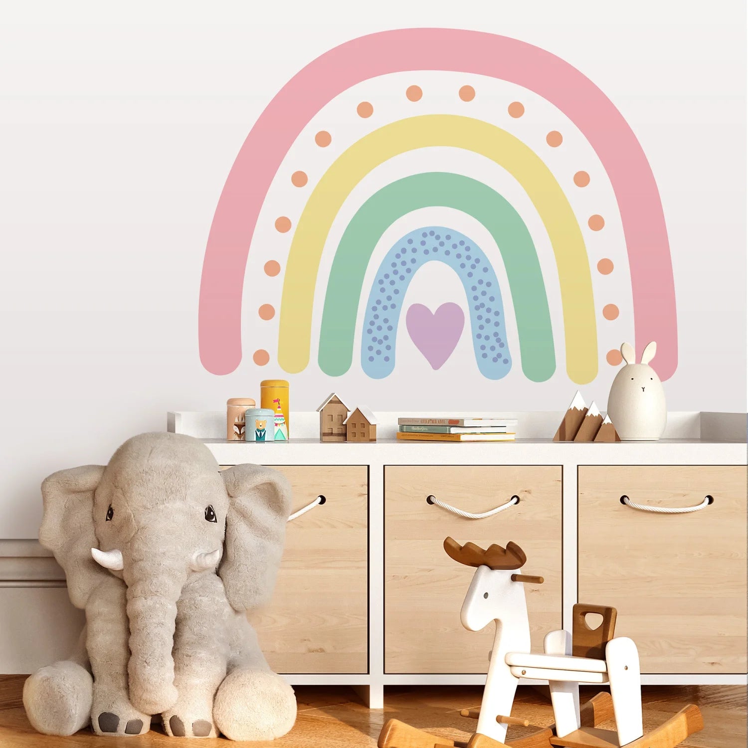 Rainbow Pastel Heart Wall Decal - Decals - Rainbow Sun