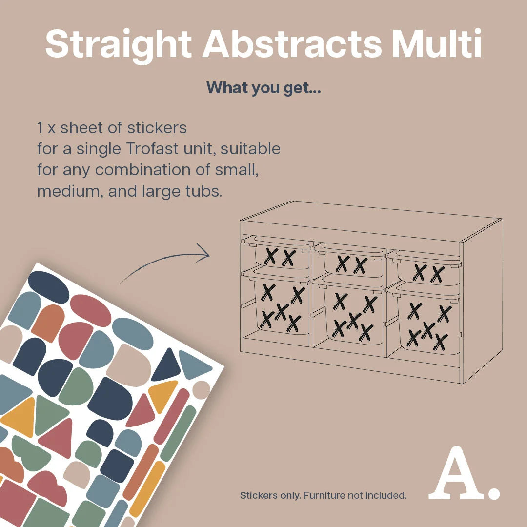 Straight Abstracts Multi - Storage Tub Decals