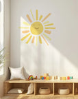 Sunny Face Long Ray Wall Decal - Decals - Rainbow Sun Clouds